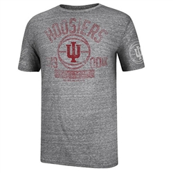 ADIDAS Grey INDIANA HOOSIERS BASKETBALL Short Sleeved T-Shirt