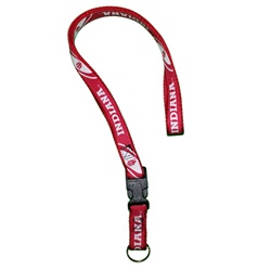 Indiana Hoosiers Crimson and White Lanyard with Detachable Key Ring